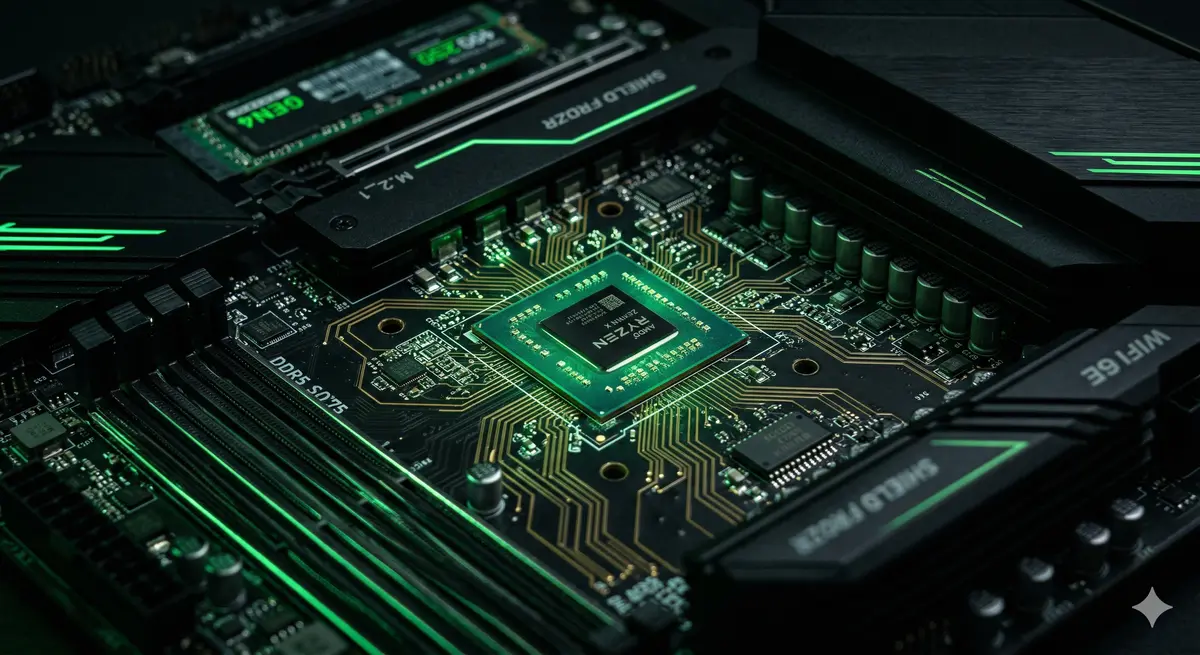 Макросъёмка материнской платы